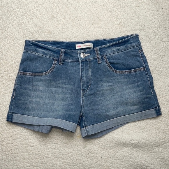 Levi’s Shorty Shorts Stretch Denim Comfy Strechy Size 16 Reg - Picture 1 of 6